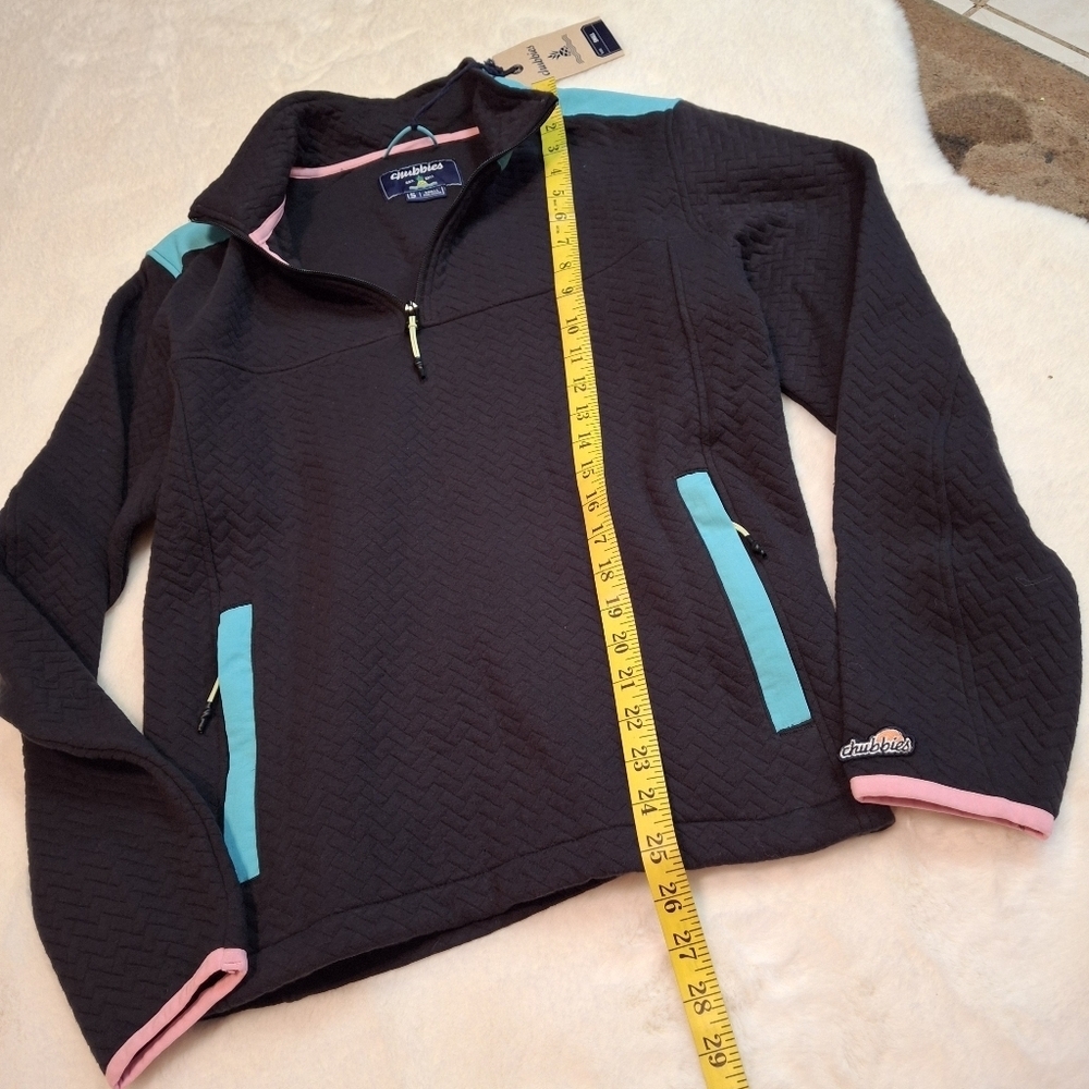 Chubbies The Brightside Black Quilted Quarter Zip Pullover Men Size Small - Picture 13 of 16